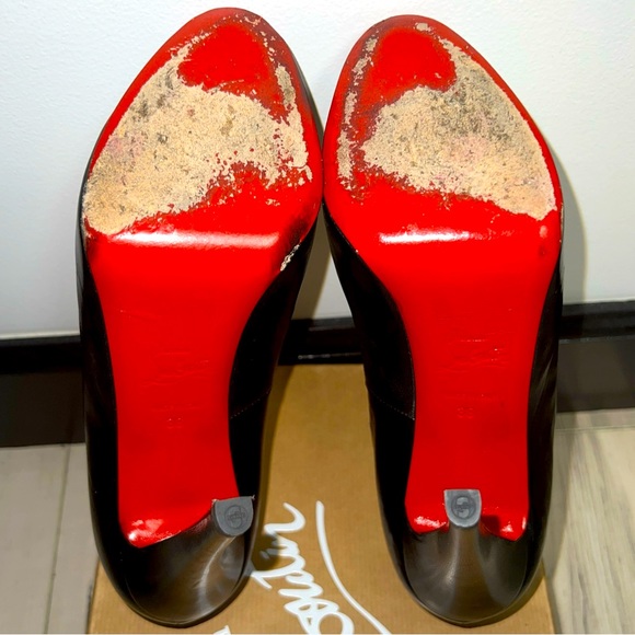 CHRISTIAN LOUBOUTIN Very Privé 120 Kid Patent Leather Pumps Black Sz 38 Preloved - Picture 11 of 16